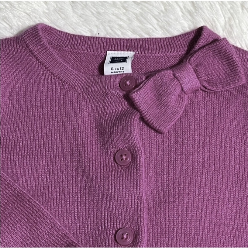 Janie and Jack soft bow cardigan 6-12m - Picture 3 of 6